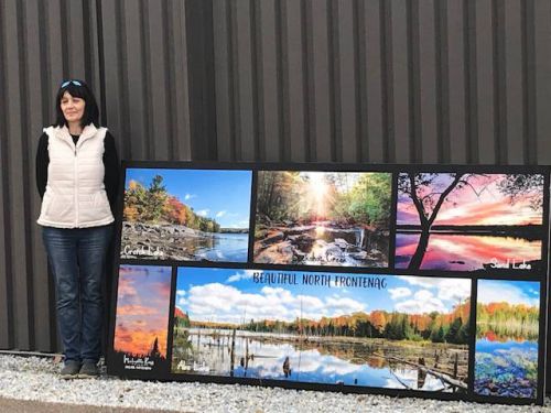 Michelle Ross broke new ground presenting a mural made with photographs. She also baked the cake for the unveiling. Photo/submitted